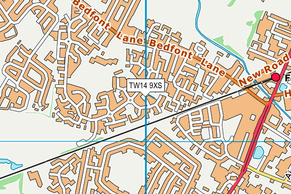 TW14 9XS map - OS VectorMap District (Ordnance Survey)