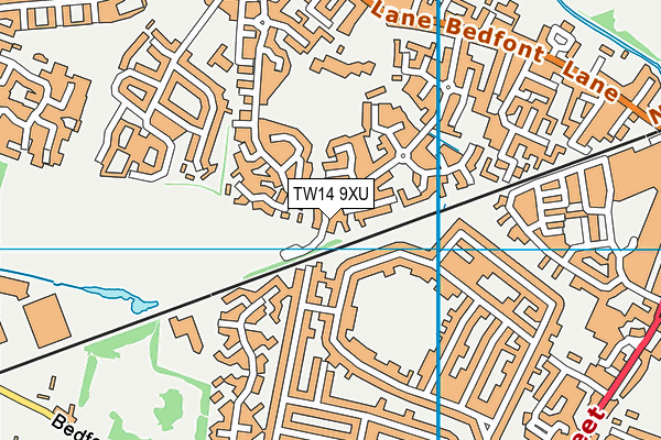 TW14 9XU map - OS VectorMap District (Ordnance Survey)