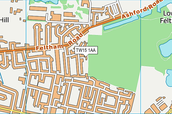 TW15 1AA map - OS VectorMap District (Ordnance Survey)