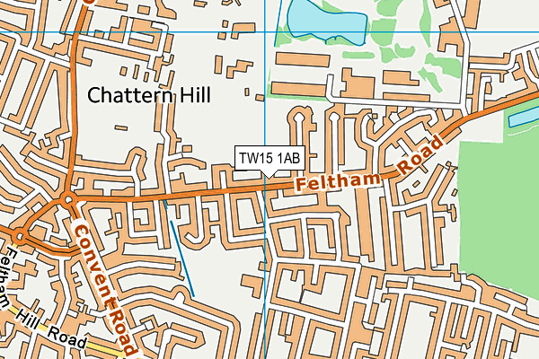 TW15 1AB map - OS VectorMap District (Ordnance Survey)