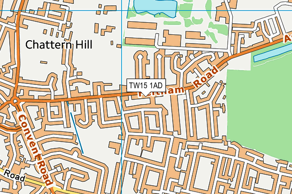 TW15 1AD map - OS VectorMap District (Ordnance Survey)