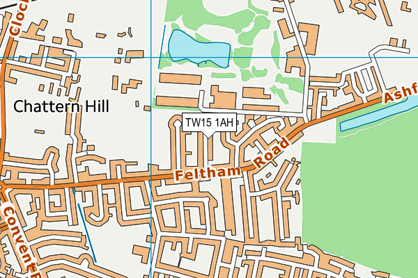 TW15 1AH map - OS VectorMap District (Ordnance Survey)