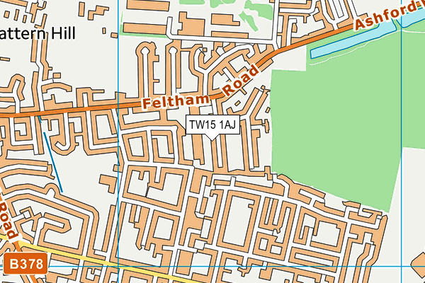 TW15 1AJ map - OS VectorMap District (Ordnance Survey)