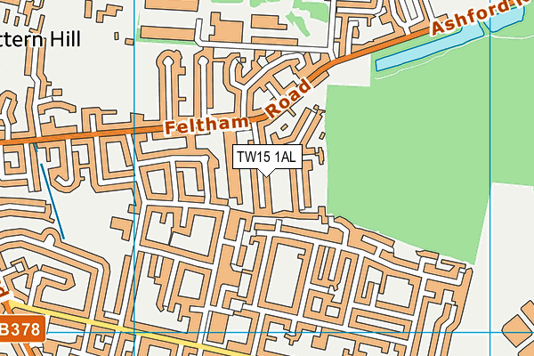 TW15 1AL map - OS VectorMap District (Ordnance Survey)
