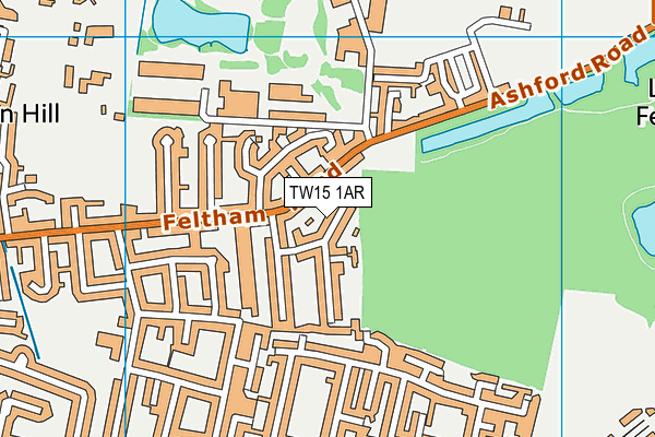 TW15 1AR map - OS VectorMap District (Ordnance Survey)