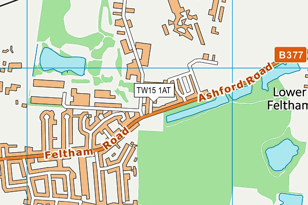 TW15 1AT map - OS VectorMap District (Ordnance Survey)