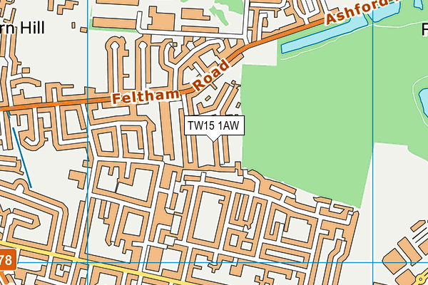 TW15 1AW map - OS VectorMap District (Ordnance Survey)