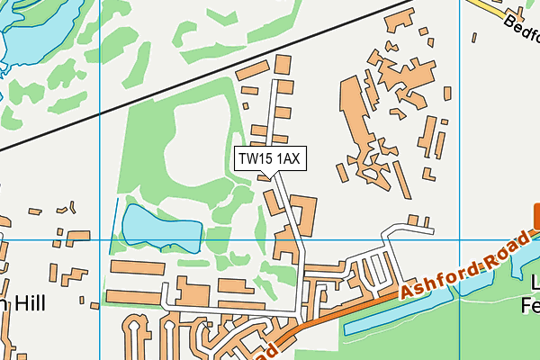 TW15 1AX map - OS VectorMap District (Ordnance Survey)