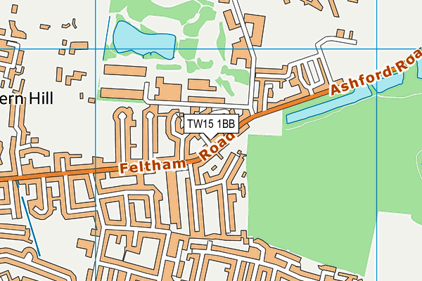 TW15 1BB map - OS VectorMap District (Ordnance Survey)