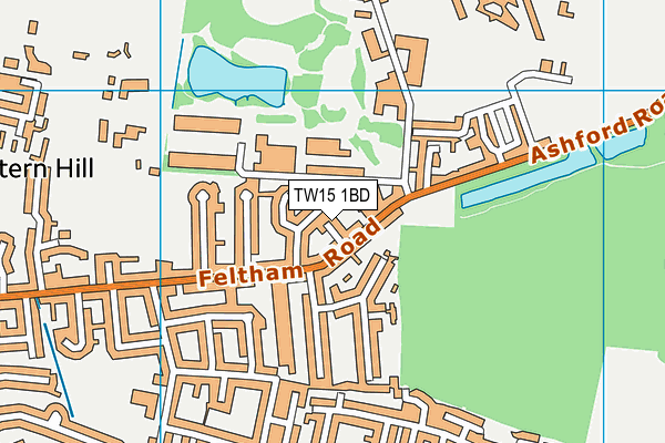 TW15 1BD map - OS VectorMap District (Ordnance Survey)