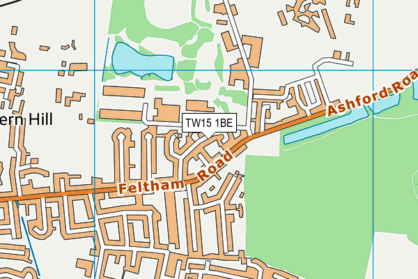 TW15 1BE map - OS VectorMap District (Ordnance Survey)
