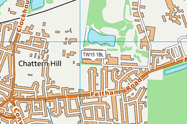 TW15 1BL map - OS VectorMap District (Ordnance Survey)