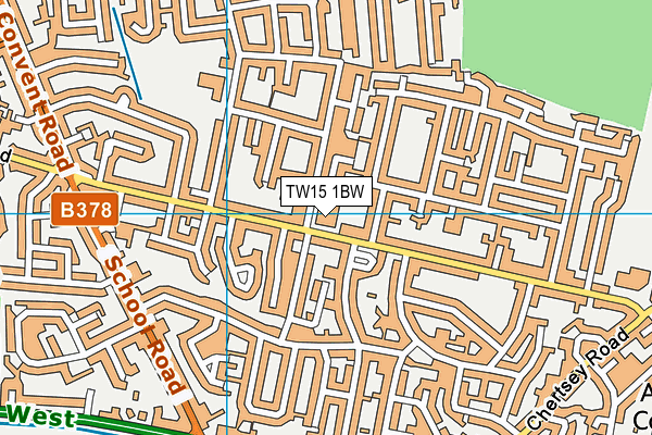 TW15 1BW map - OS VectorMap District (Ordnance Survey)