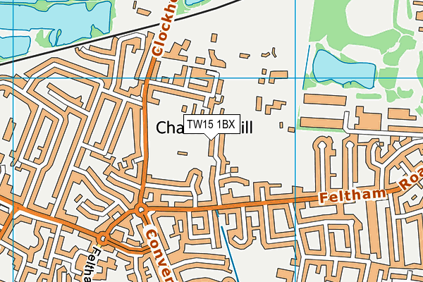 TW15 1BX map - OS VectorMap District (Ordnance Survey)