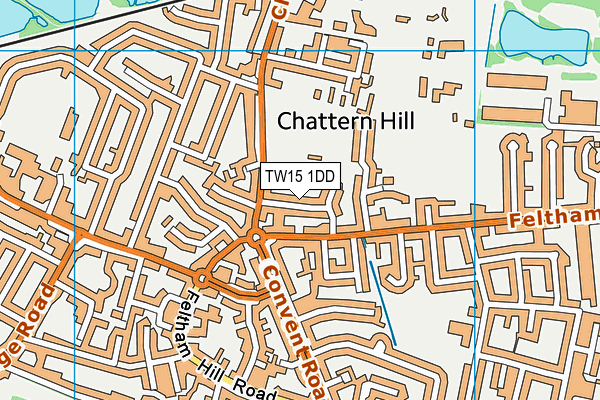 TW15 1DD map - OS VectorMap District (Ordnance Survey)