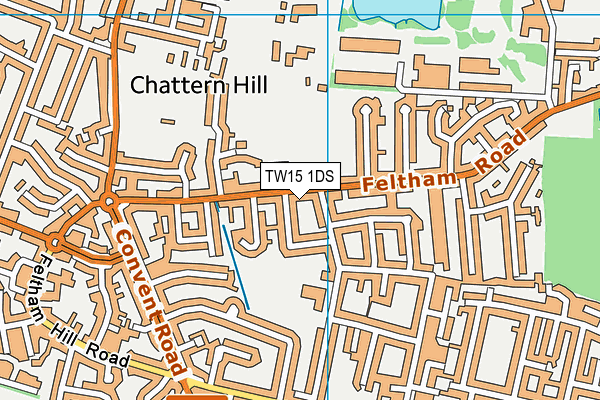TW15 1DS map - OS VectorMap District (Ordnance Survey)