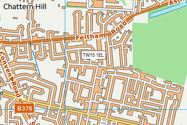 TW15 1EL map - OS VectorMap District (Ordnance Survey)