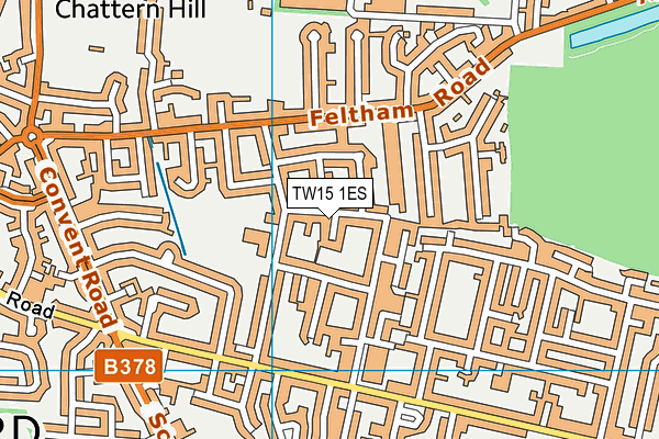 TW15 1ES map - OS VectorMap District (Ordnance Survey)