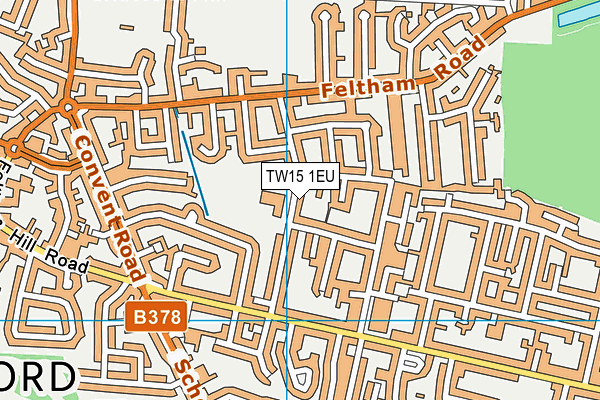 TW15 1EU map - OS VectorMap District (Ordnance Survey)