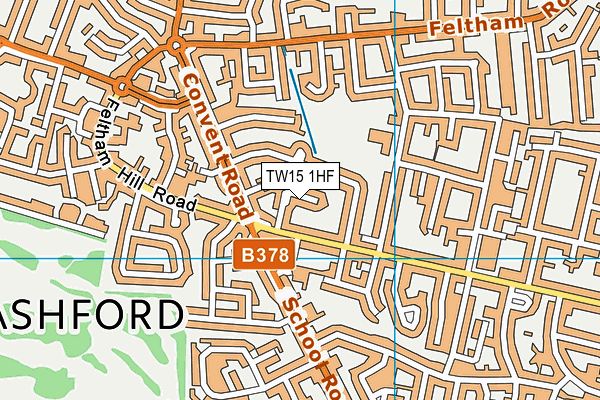 TW15 1HF map - OS VectorMap District (Ordnance Survey)