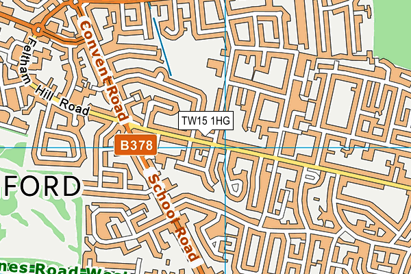 TW15 1HG map - OS VectorMap District (Ordnance Survey)