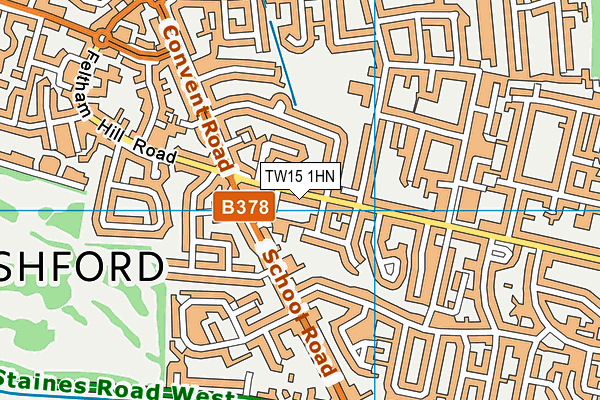 TW15 1HN map - OS VectorMap District (Ordnance Survey)
