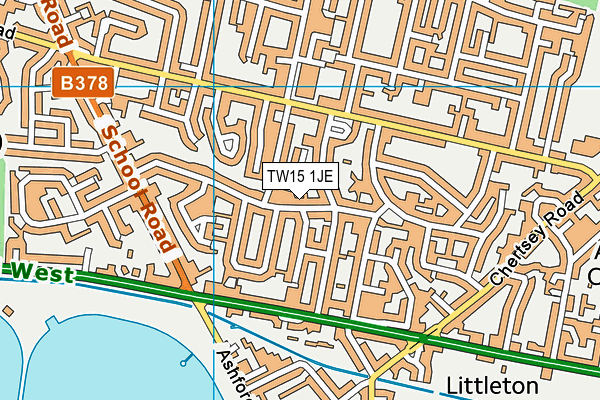 TW15 1JE map - OS VectorMap District (Ordnance Survey)