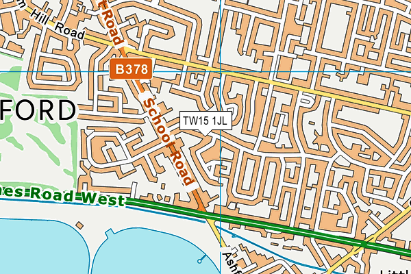 TW15 1JL map - OS VectorMap District (Ordnance Survey)