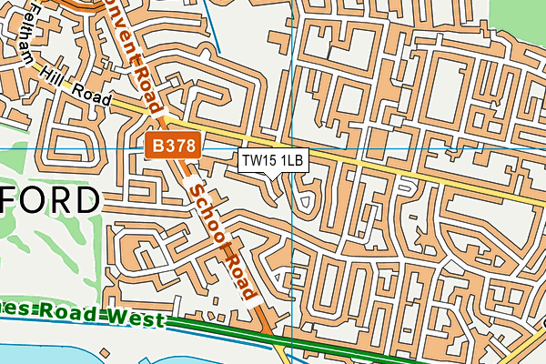 TW15 1LB map - OS VectorMap District (Ordnance Survey)