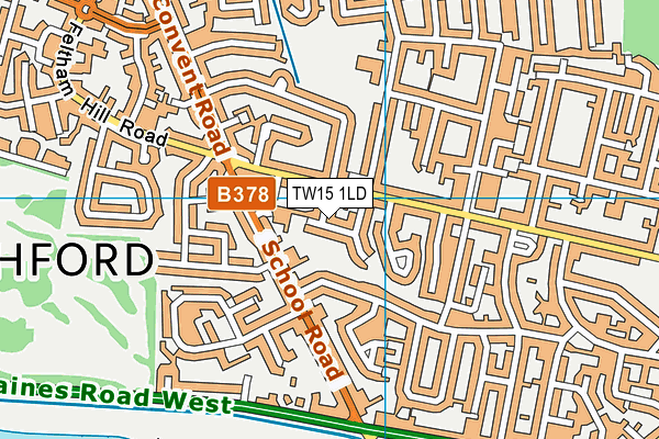 TW15 1LD map - OS VectorMap District (Ordnance Survey)
