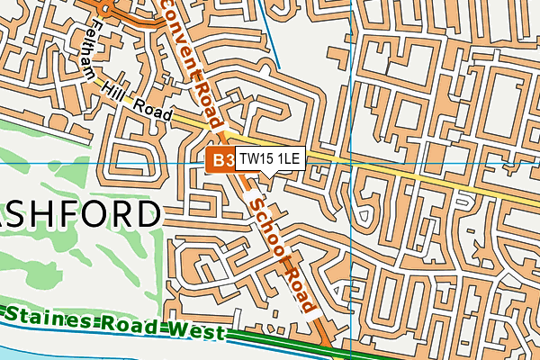 TW15 1LE map - OS VectorMap District (Ordnance Survey)