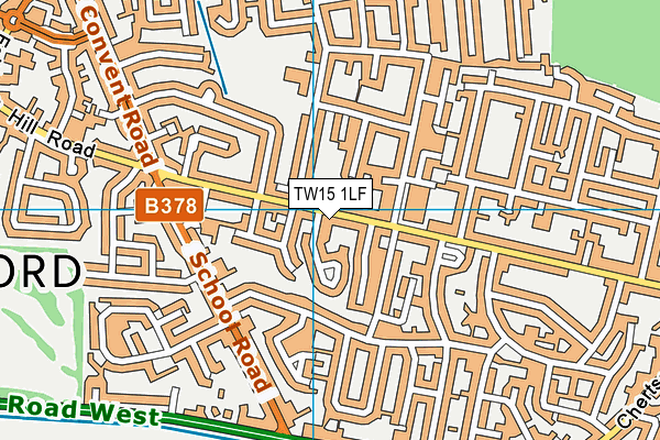 TW15 1LF map - OS VectorMap District (Ordnance Survey)