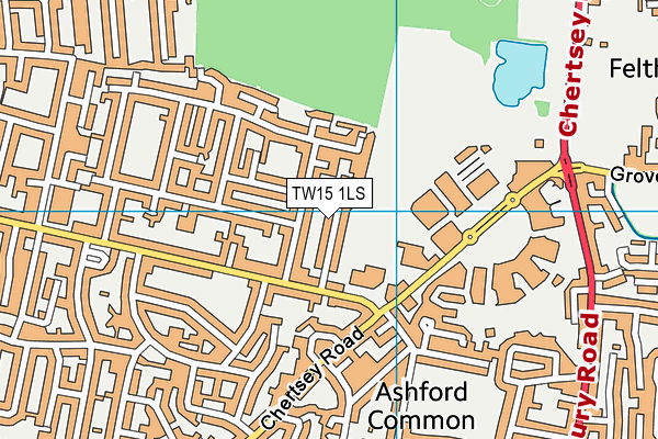 TW15 1LS map - OS VectorMap District (Ordnance Survey)