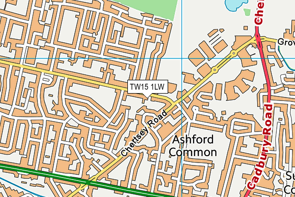 TW15 1LW map - OS VectorMap District (Ordnance Survey)