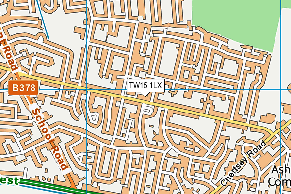 TW15 1LX map - OS VectorMap District (Ordnance Survey)