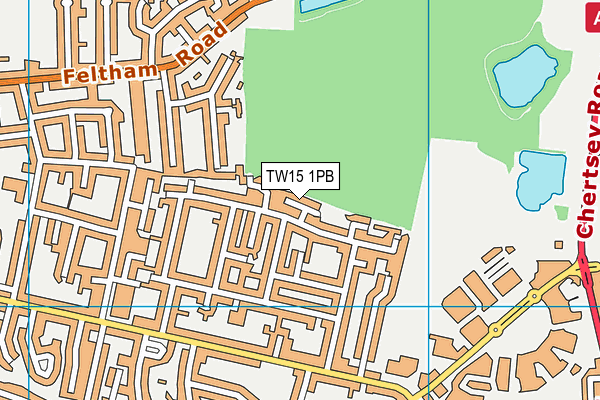 TW15 1PB map - OS VectorMap District (Ordnance Survey)