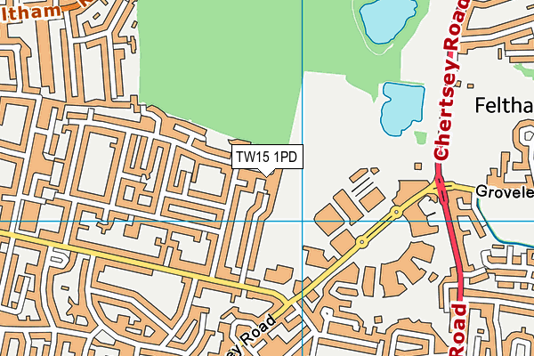 TW15 1PD map - OS VectorMap District (Ordnance Survey)