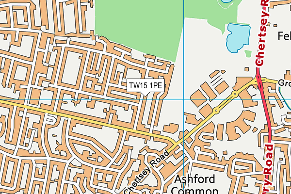 TW15 1PE map - OS VectorMap District (Ordnance Survey)