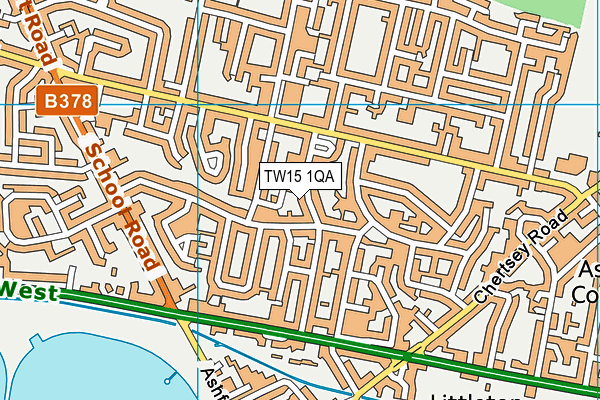 TW15 1QA map - OS VectorMap District (Ordnance Survey)