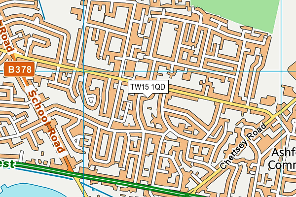 TW15 1QD map - OS VectorMap District (Ordnance Survey)