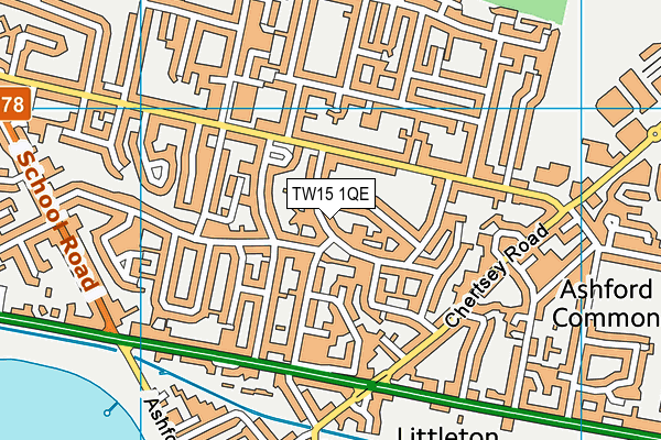 TW15 1QE map - OS VectorMap District (Ordnance Survey)