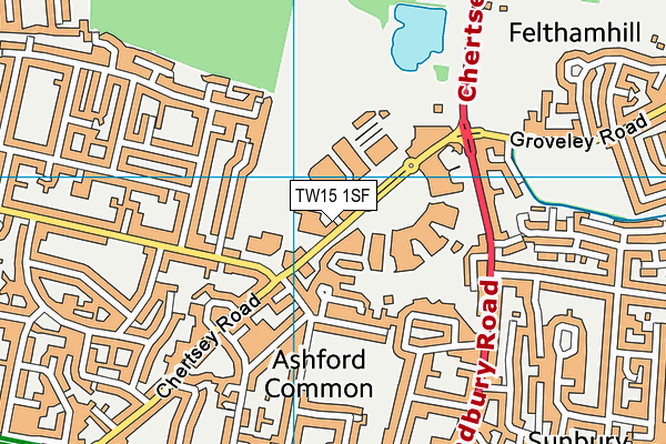 TW15 1SF map - OS VectorMap District (Ordnance Survey)