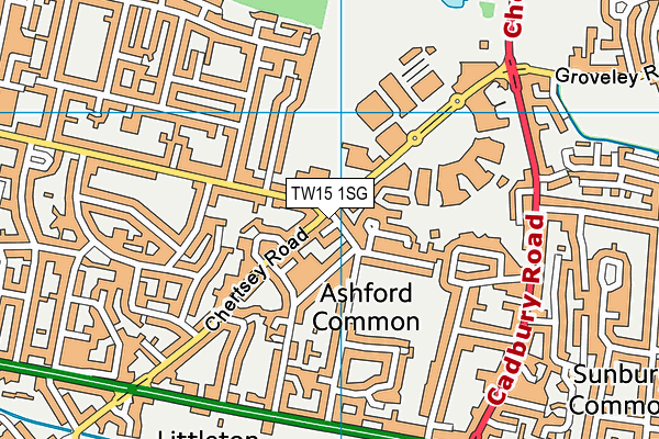 TW15 1SG map - OS VectorMap District (Ordnance Survey)
