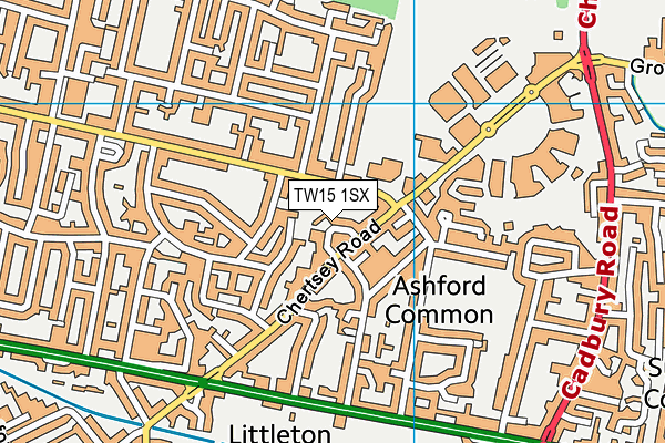 TW15 1SX map - OS VectorMap District (Ordnance Survey)