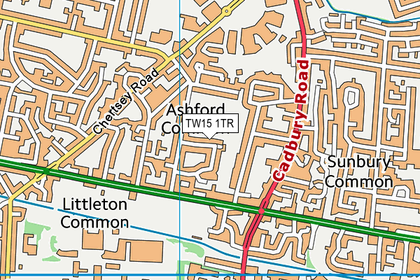 TW15 1TR map - OS VectorMap District (Ordnance Survey)