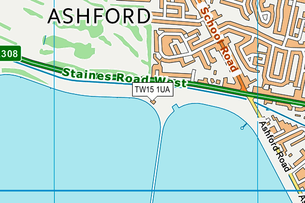 TW15 1UA map - OS VectorMap District (Ordnance Survey)