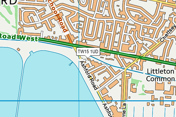 TW15 1UD map - OS VectorMap District (Ordnance Survey)