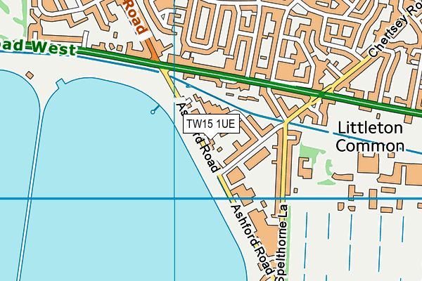 TW15 1UE map - OS VectorMap District (Ordnance Survey)