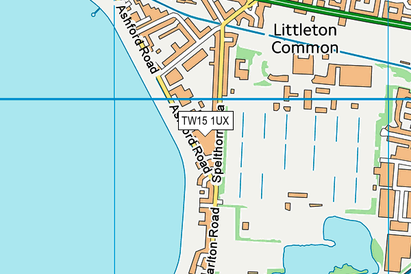 TW15 1UX map - OS VectorMap District (Ordnance Survey)