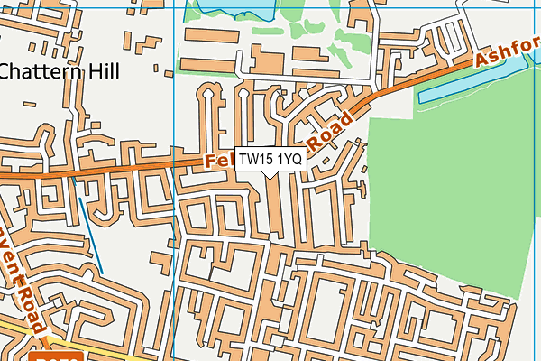 TW15 1YQ map - OS VectorMap District (Ordnance Survey)